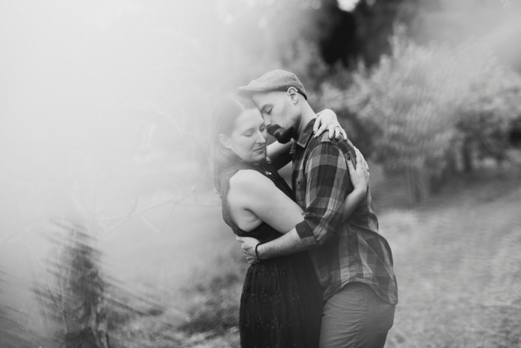 Warwick Winery NY Engagement Session NJ Wine Picnic Blanket Love Cute Sweet Apple Orchard Black and White