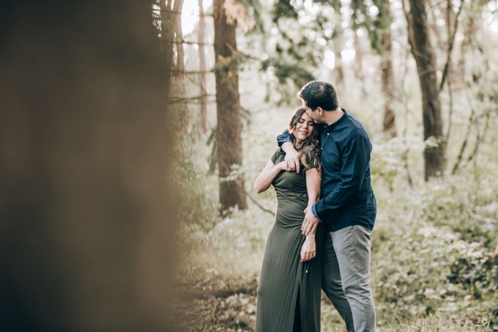 trees couple candid deserted village of feltville watchung reservation mountainsidenj newprovidencenj autumn fall​engagement session rustic​ ​wedding​ ​ ​​