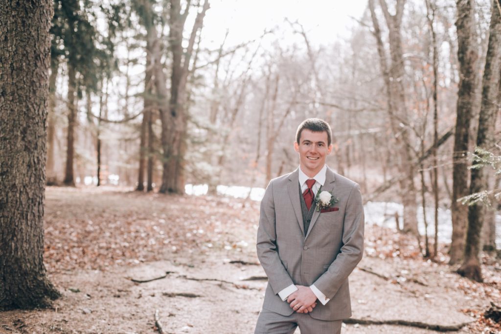 woods groom portrait ​David's Country Inn January Wedding Stephen's State Park Winter time wedding east coast photographers love story new jersey montclair bloomfield bloomfield local pinterest vintage the knot nj wedding photographer wedding style love greenweddingshoes junebugweddings engagement session she said yes how they asked