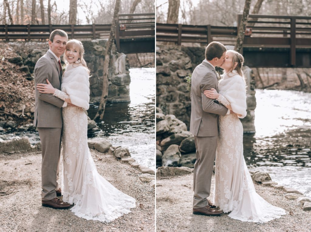 bride and groom first look bridge river happy candid ​David's Country Inn January Wedding Stephen's State Park Winter time wedding east coast photographers love story new jersey montclair bloomfield bloomfield local pinterest vintage the knot nj wedding photographer wedding style love greenweddingshoes junebugweddings engagement session she said yes how they asked