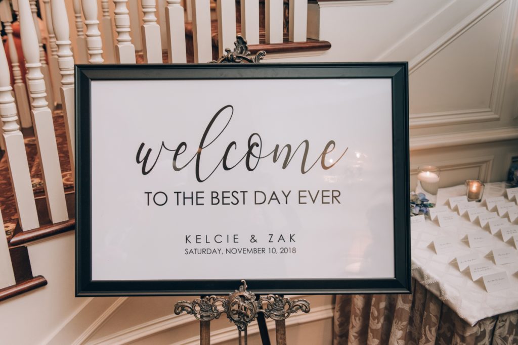 welcome to the best day ever sign ​​meadow wood manor randolp​h​ ​Hidden Valley Park​ autumn wedding fall east coast photographers love story new jersey montclair bloomfield bloomfield local pinterest vintage the knot nj wedding photographer wedding style love greenweddingshoes junebugweddings 