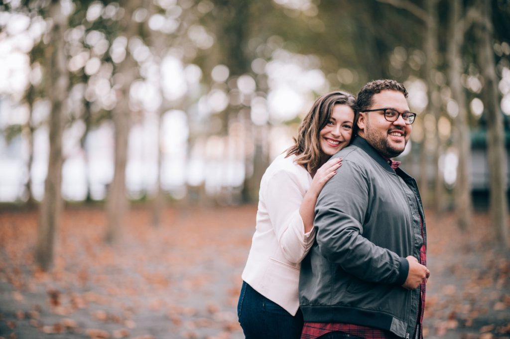 fall autumn september pier a park sinatra park sinatra drive hudson river skyline view engagement session Hoboken Lackawanna Train Station  NY new york new york wedding east coast photographers love story new jersey