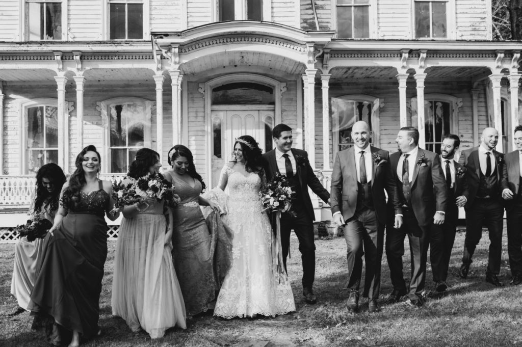black and white bridal party fall wedding autumn waterloo village stanhope NJ historic byram township wedding east coast photographers love story new jersey montclair bloomfield bloomfield local pinterest vintage the knot nj wedding photographer wedding style love greenweddingshoes junebugweddings she said yes how they asked