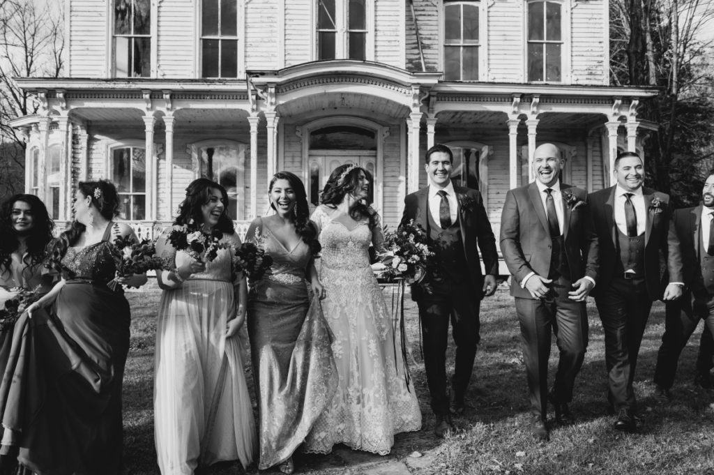 black and white bridal party fall wedding autumn waterloo village stanhope NJ historic byram township wedding east coast photographers love story new jersey montclair bloomfield bloomfield local pinterest vintage the knot nj wedding photographer wedding style love greenweddingshoes junebugweddings she said yes how they asked