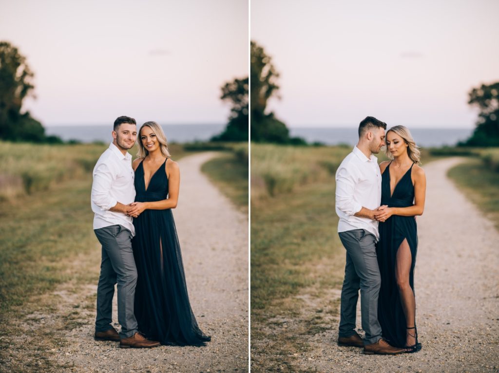 engagement session Hartshorne Woods Park Rocky Point Trail wedding east coast photographers love story new jersey the knot nj wedding photographer wedding style love greenweddingshoes junebugweddings she said yes how they asked beach hiking trail meadow Navesink River Atlantic Highlands