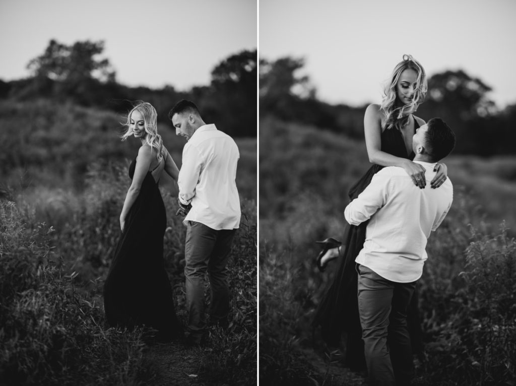 black and white moody engagement session Hartshorne Woods Park Rocky Point Trail wedding east coast photographers love story new jersey the knot nj wedding photographer wedding style love greenweddingshoes junebugweddings she said yes how they asked beach hiking trail meadow Navesink River Atlantic Highlands