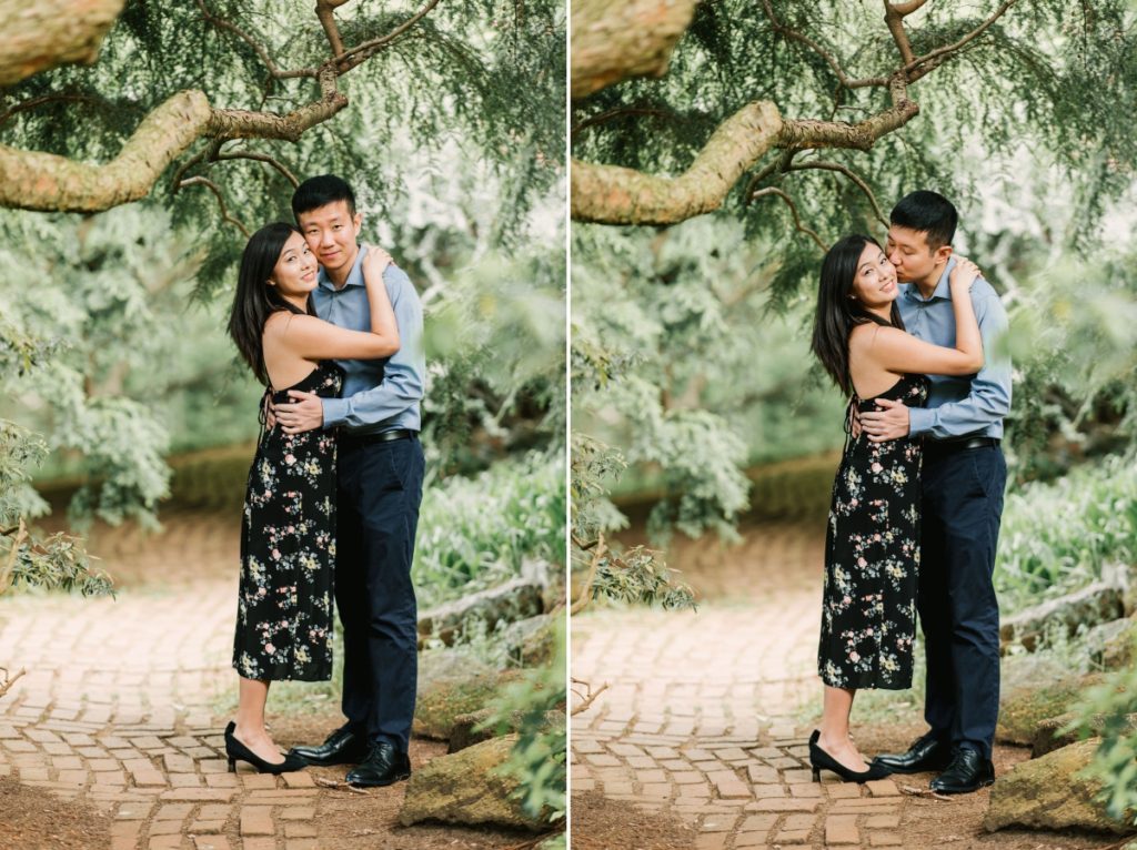 deep cut gardens middletown nj south jersey engagement session spring cherry blossoms