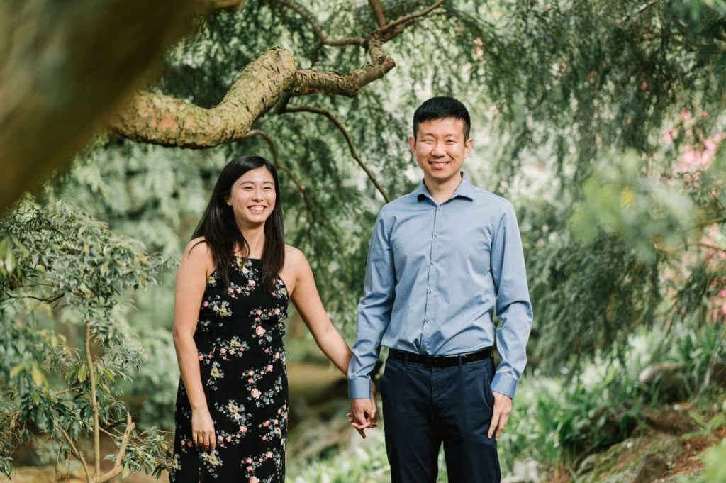 deep cut gardens middletown nj south jersey engagement session spring cherry blossoms