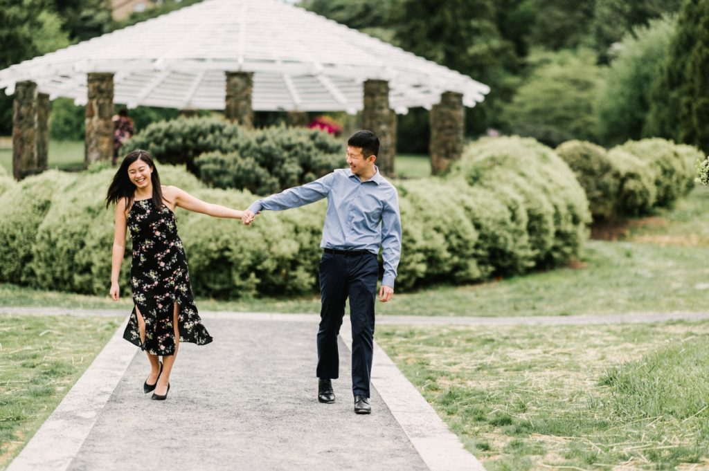 deep cut gardens middletown nj south jersey engagement session spring cherry blossoms