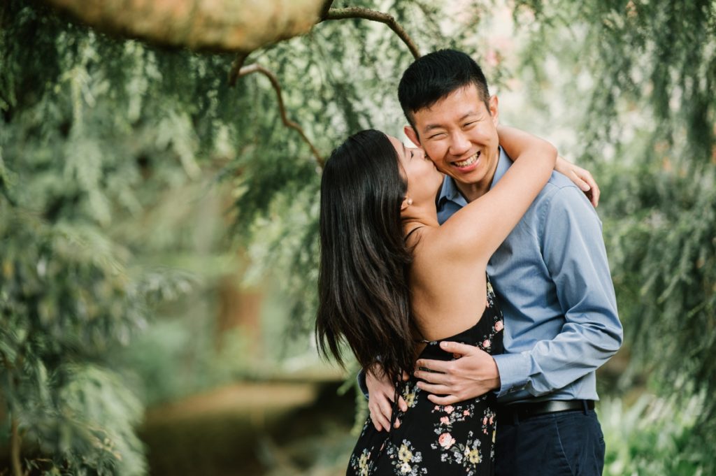 deep cut gardens middletown nj south jersey engagement session spring cherry blossoms