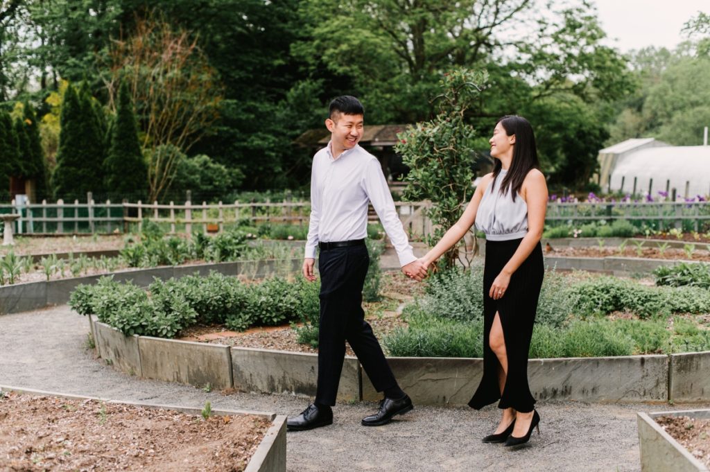 deep cut gardens middletown nj south jersey engagement session spring cherry blossoms