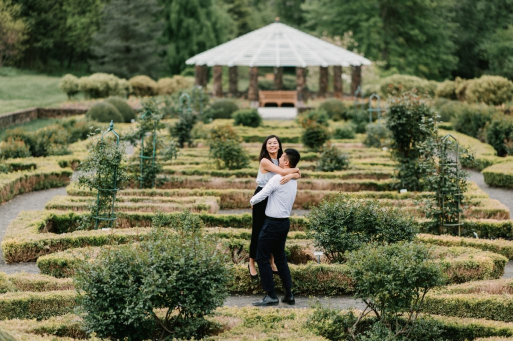 deep cut gardens middletown nj south jersey engagement session spring cherry blossoms