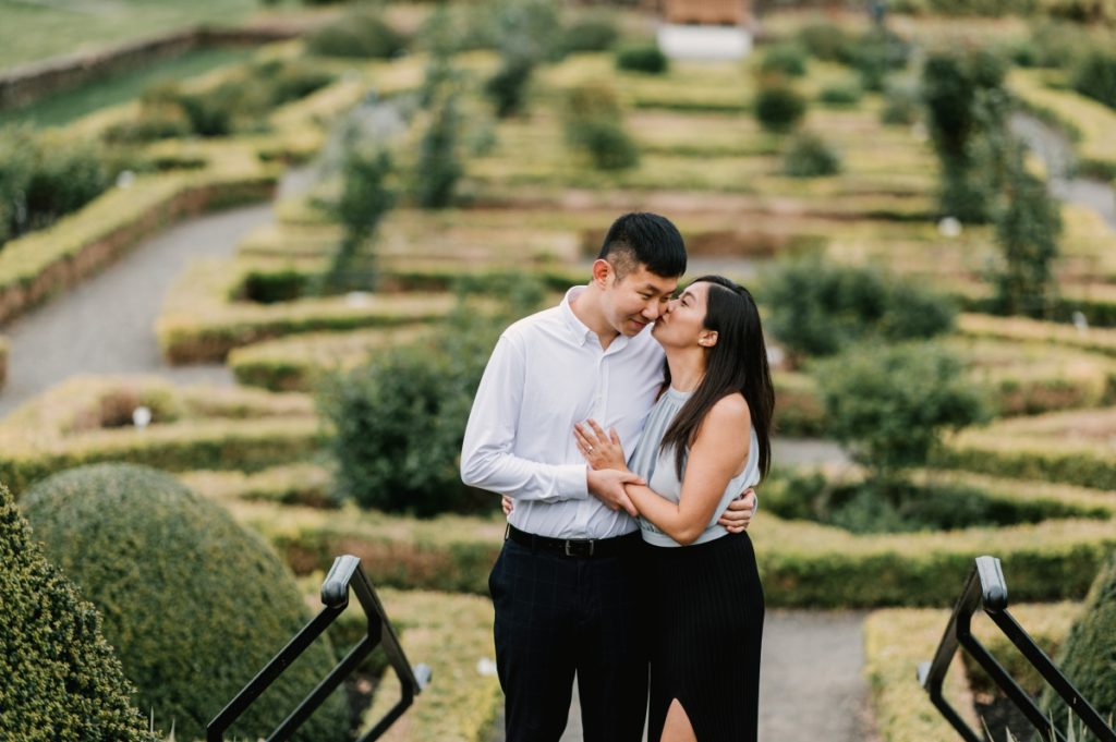 deep cut gardens middletown nj south jersey engagement session spring cherry blossoms