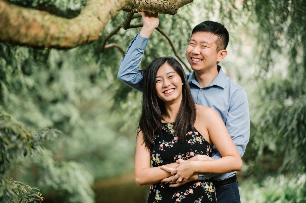 deep cut gardens middletown nj south jersey engagement session spring cherry blossoms