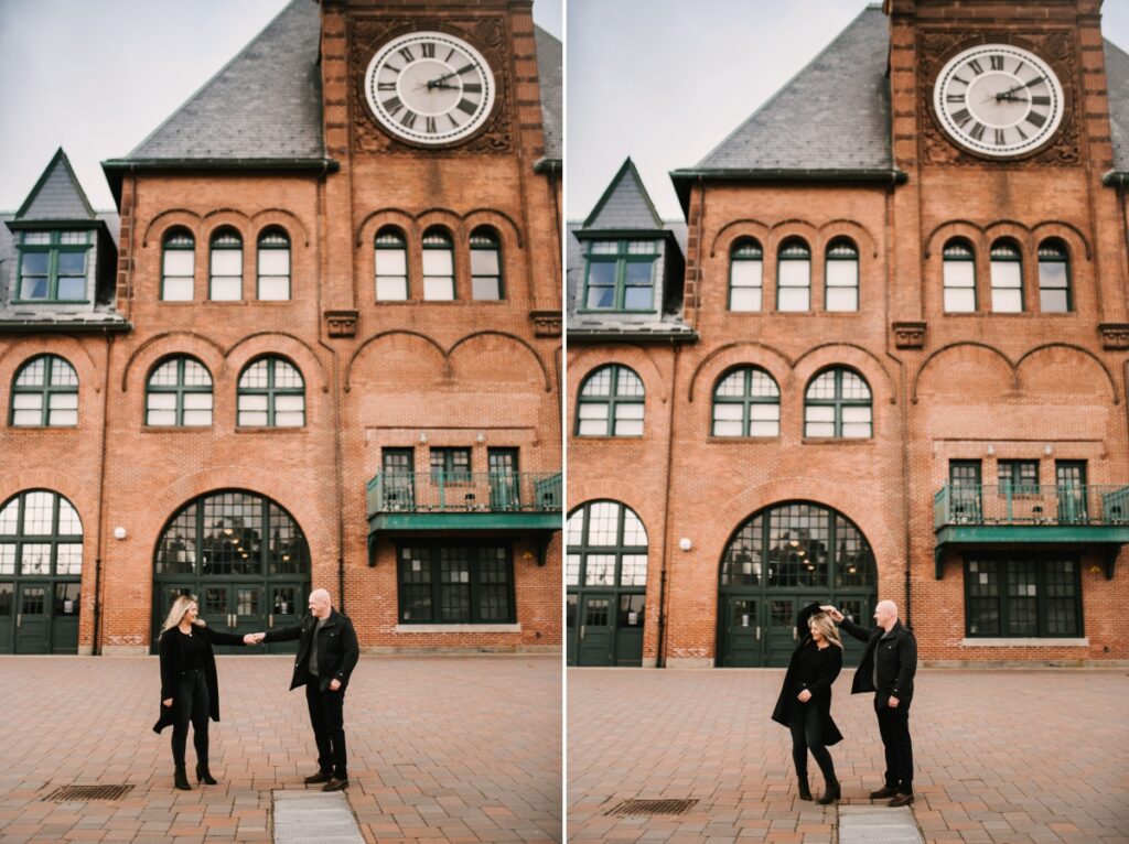 liberty state park January winter engagement session jersey city nj nyc skyline