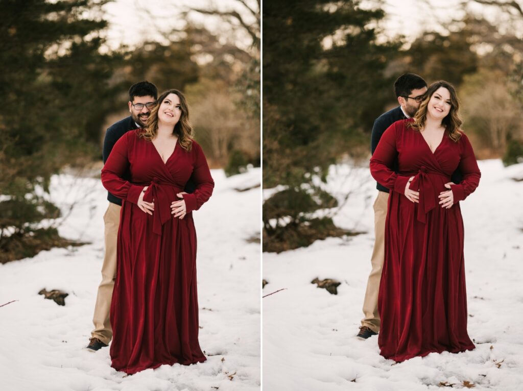 laurelwood arboretum maternity session winter wayne new jersey