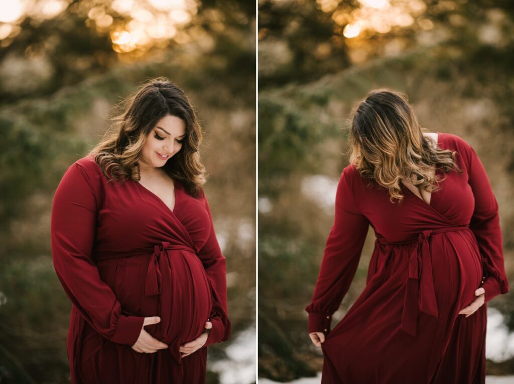 laurelwood arboretum maternity session winter wayne new jersey