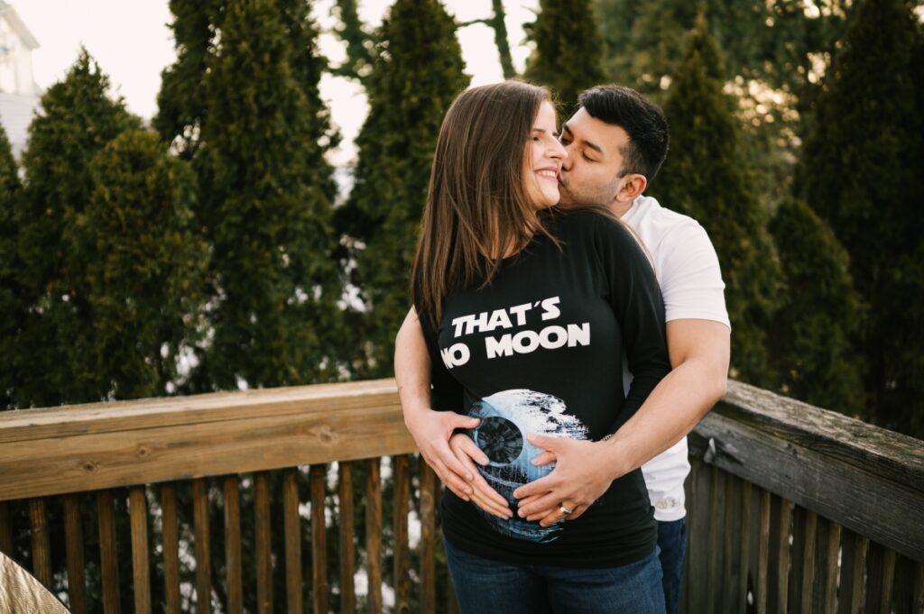 star wars maternity session maywood new jersey mom and dad to be love baby bump expecting parents
