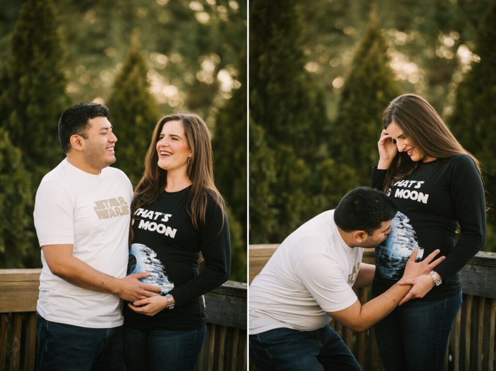star wars maternity session maywood new jersey mom and dad to be love baby bump expecting parents