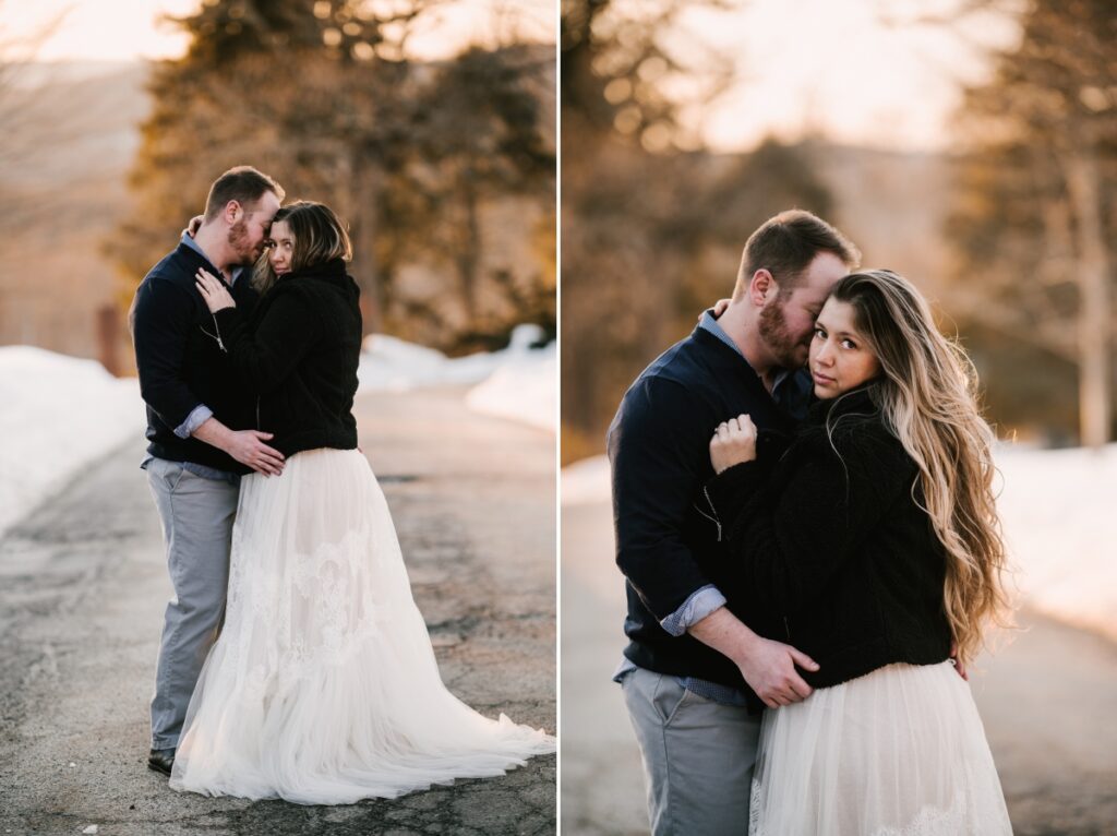 skylands manor, snow, engagement session, winter, february, ringwood manor, state park