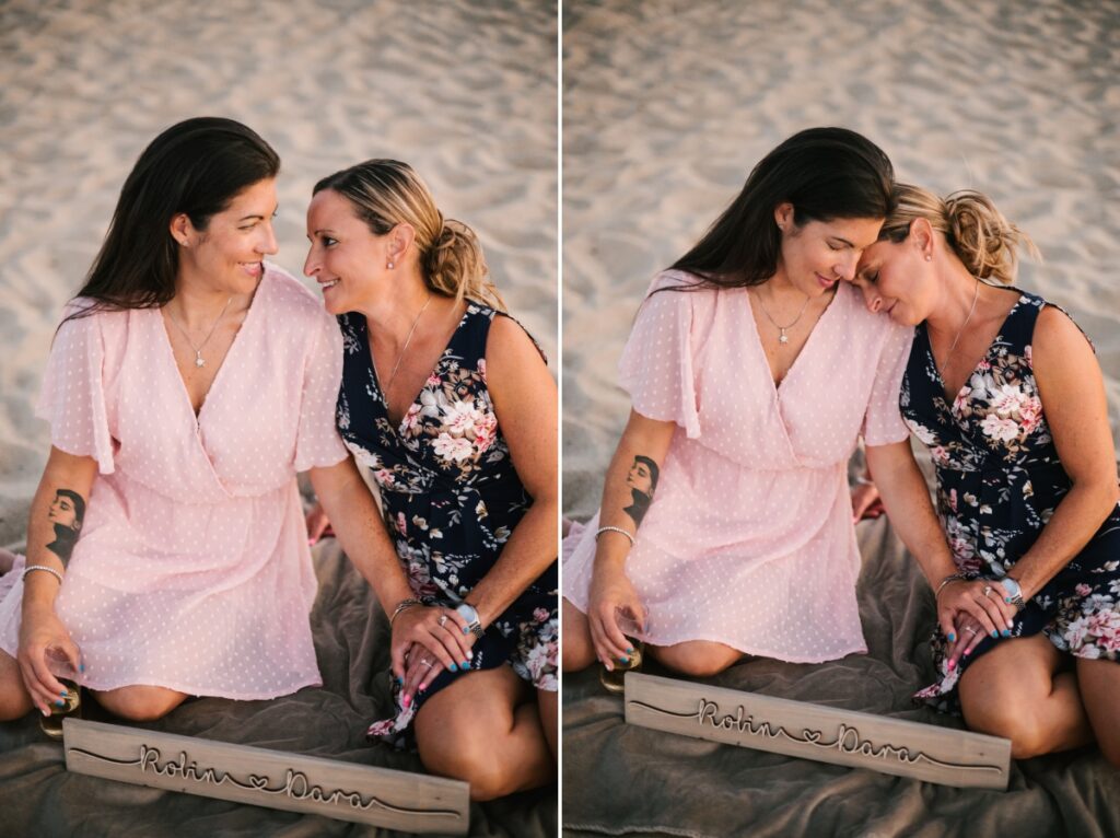 asbury park beach boardwalk summer august engagement session same sex couple lesbian lgbtqia