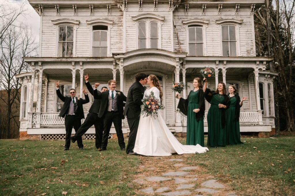November Wedding Waterloo Village Stanhope New Jersey Allure Bridal Men's Wearhouse