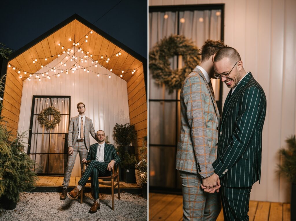 Intimate December Ceremony in Boutique Plant Shop BESPOKE home + life Collingswood New Jersey same sex wedding LGBTQIA