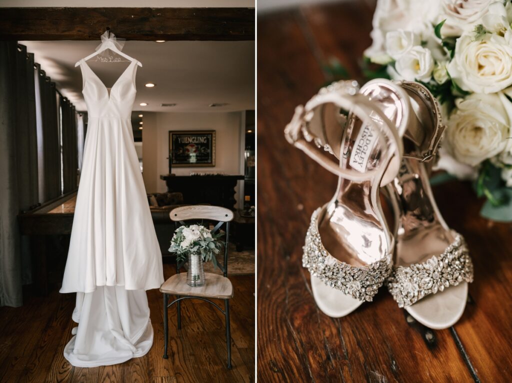 David’s Country Inn August Wedding with portraits at Rutherfurd Hall Bridal Suite Boutique Revelry