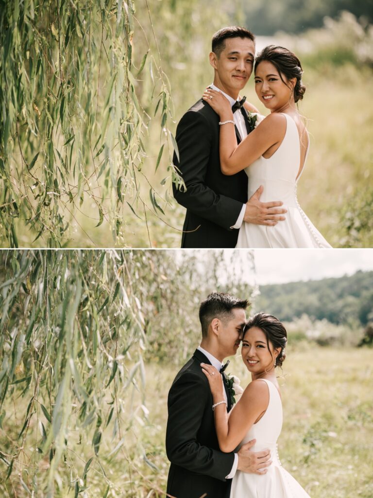 David’s Country Inn August Wedding with portraits at Rutherfurd Hall Bridal Suite Boutique Revelry