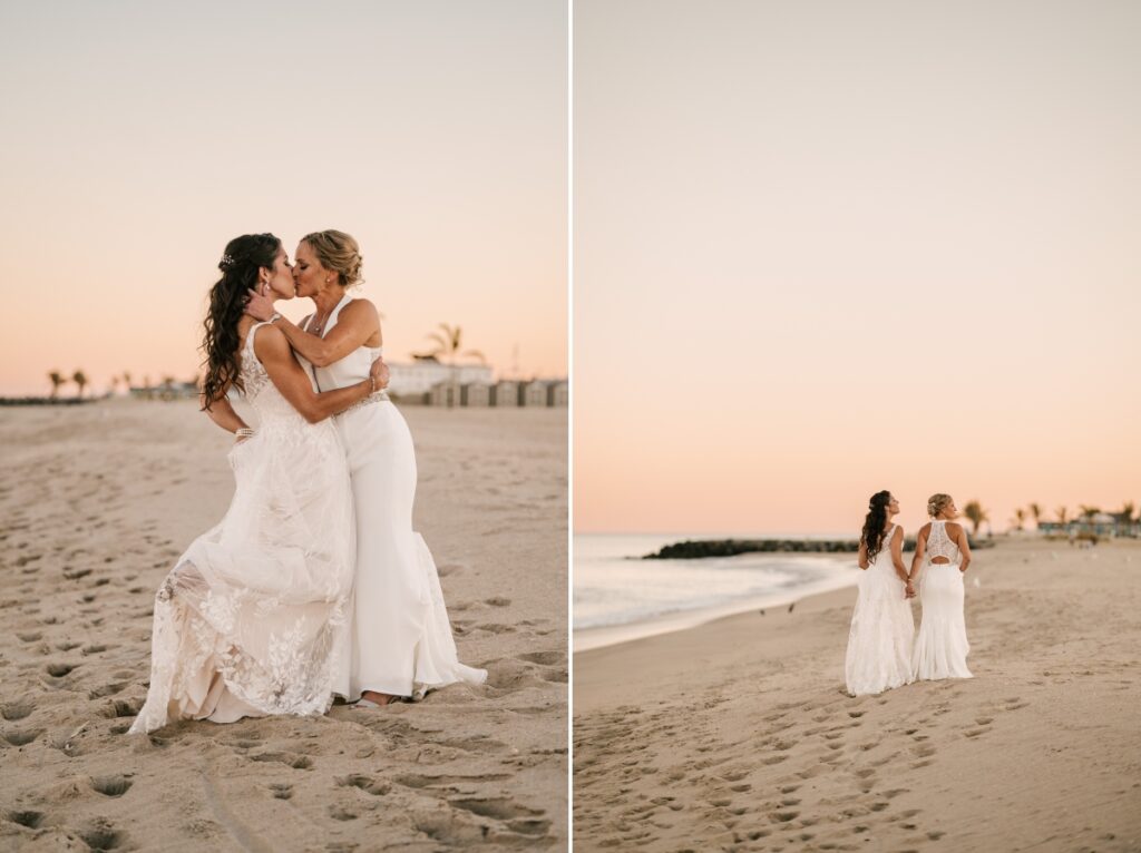 Windows On the Water at Surfrider Beach Club Same Sex September Wedding in Sea Bright New Jersey LGBTQIA azazie david's bridal Seng Couture Jersey Shore