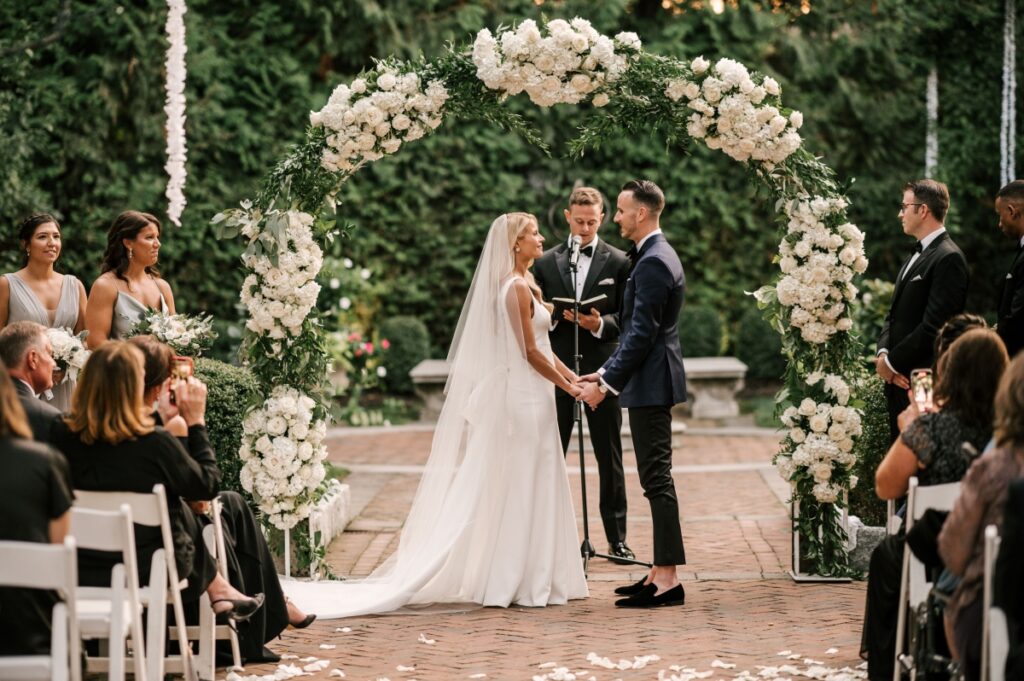 September Wedding at The Estate at Florentine Gardens Carol Hannah Dessy Group Bella Bridesmaids The Clothing Center