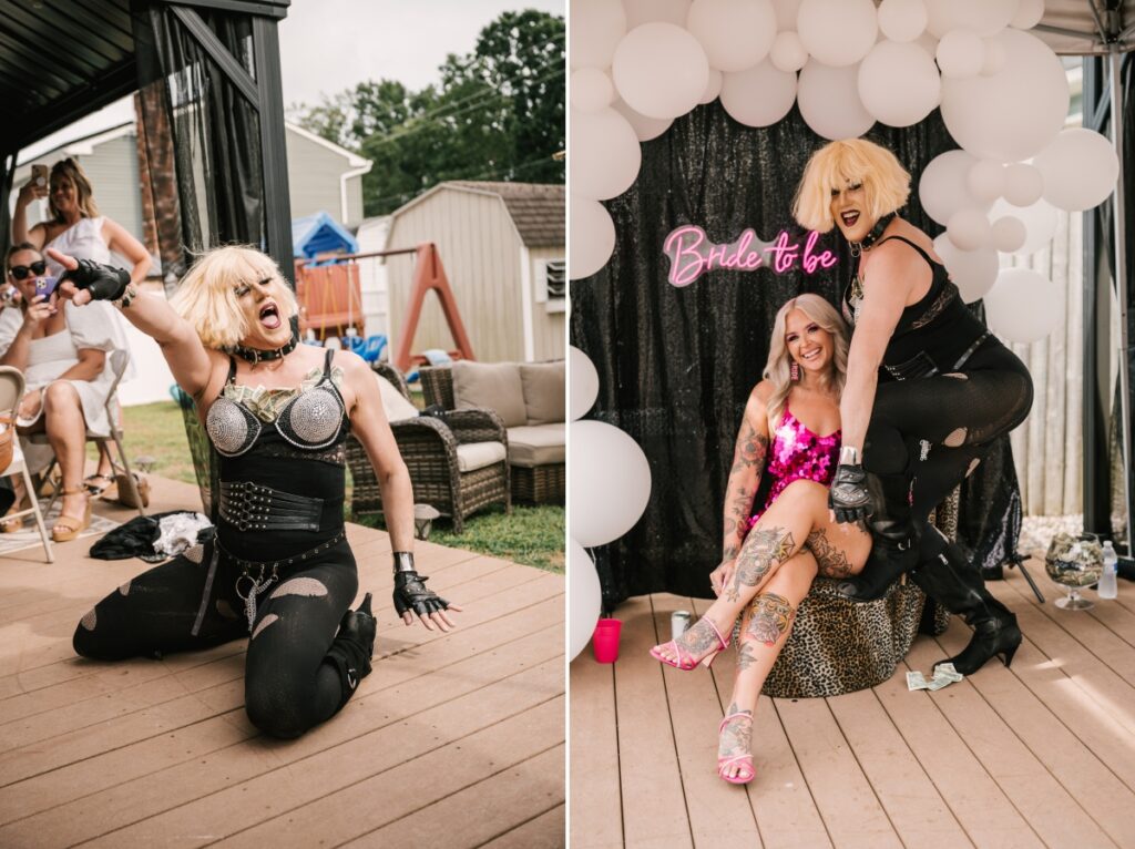 Bridal Shower Drag Show. Brick Township New Jersey. Late August Summer Shower with perfromance by the The Lady E.