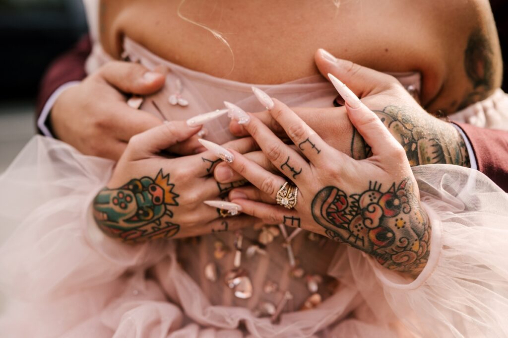 bride with tattoos