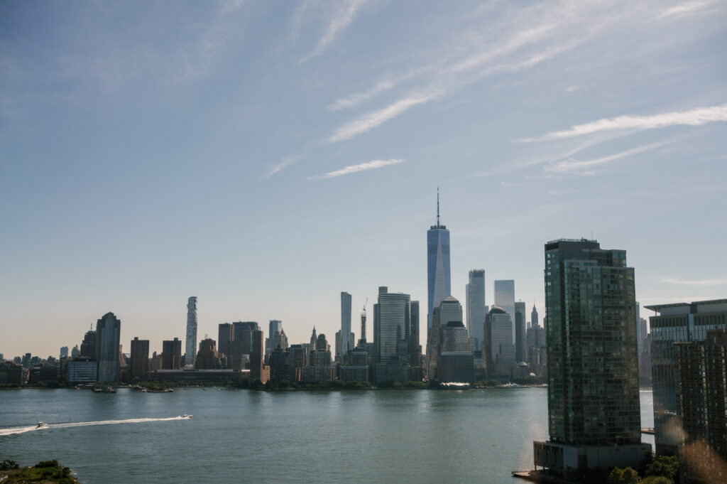 View of the New York skyline from the Westin in Jersey City.