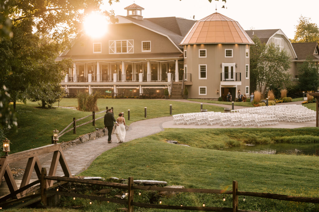 sunset at Bear Brook Valley wedding venue in fredon township nj