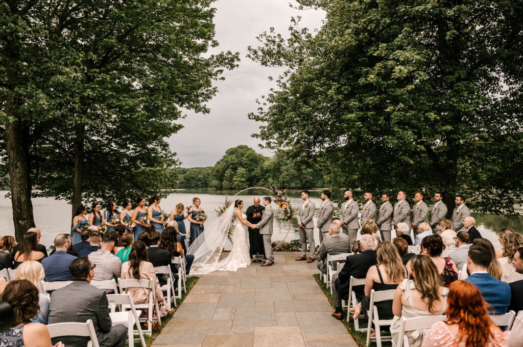 ceremony for indian trail club wedding in Franklin Lakes NJ